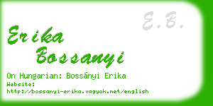erika bossanyi business card