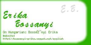 erika bossanyi business card